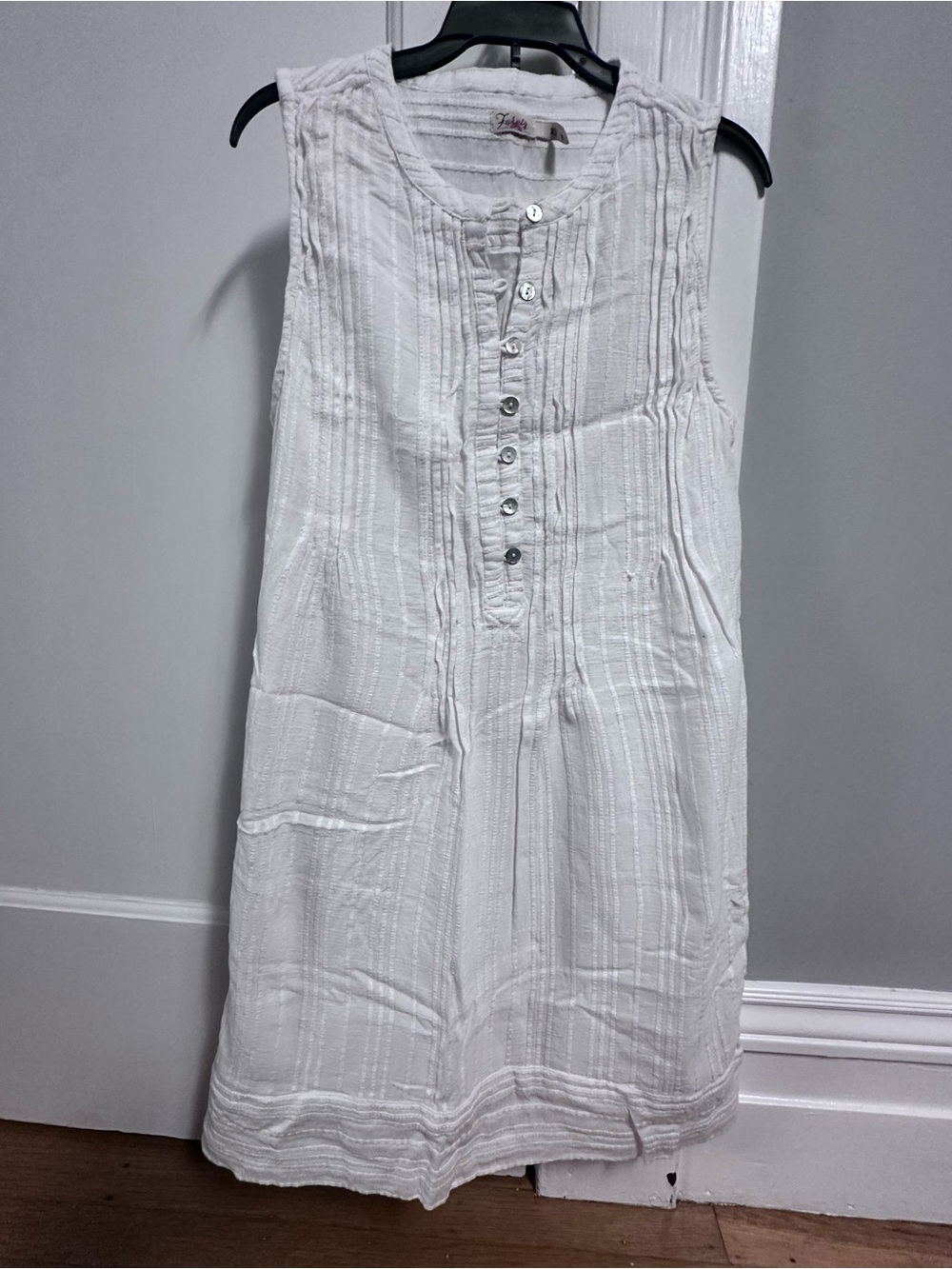Faherty Isha Pintuck Organic Cotton Shift Dress